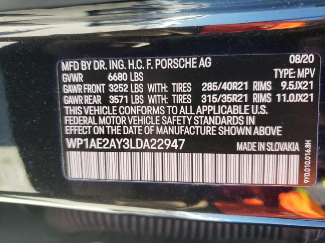 Photo 10 from auction – 2020 PORSCHE CAYENNE E- with VIN WP1AE2AY3LDA22947