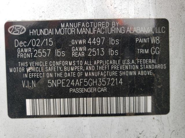 Photo 10 from auction – 2016 HYUNDAI SONATA SE with VIN 5NPE24AF5GH357214