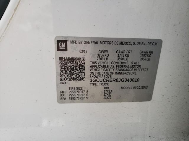 Photo 10 from auction – 2018 CHEVROLET SILVERADO with VIN 3GCUCRER0JG340010
