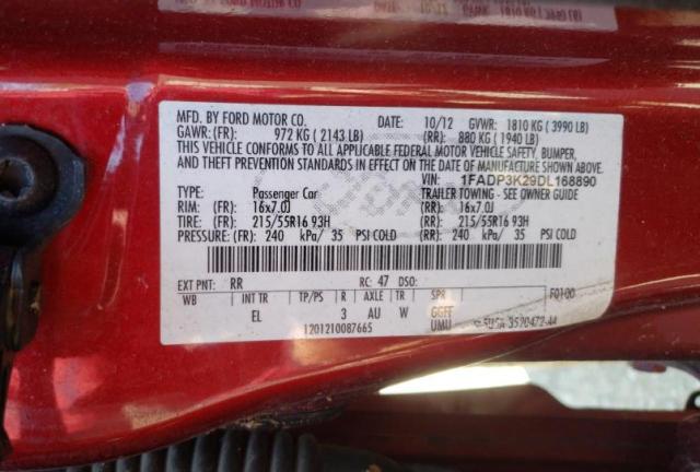 Photo 10 from auction – 2013 FORD FOCUS SE with VIN 1FADP3K29DL168890