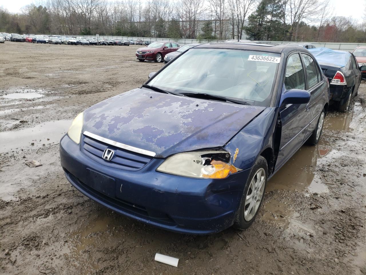 Photo 2 from auction – 2003 HONDA CIVIC EX with VIN 2HGES26703H583185