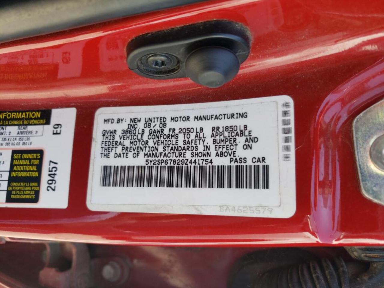 Photo 10 from auction – 2009 PONTIAC VIBE with VIN 5Y2SP67829Z441754