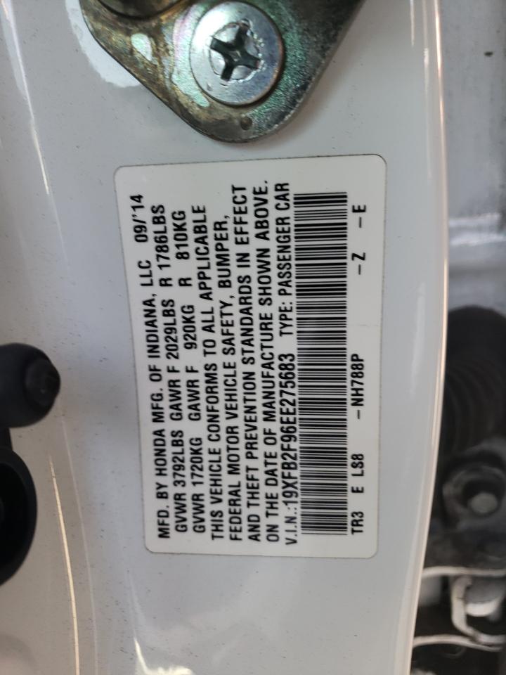 Photo 10 from auction – 2014 HONDA CIVIC EXL with VIN 19XFB2F96EE275683