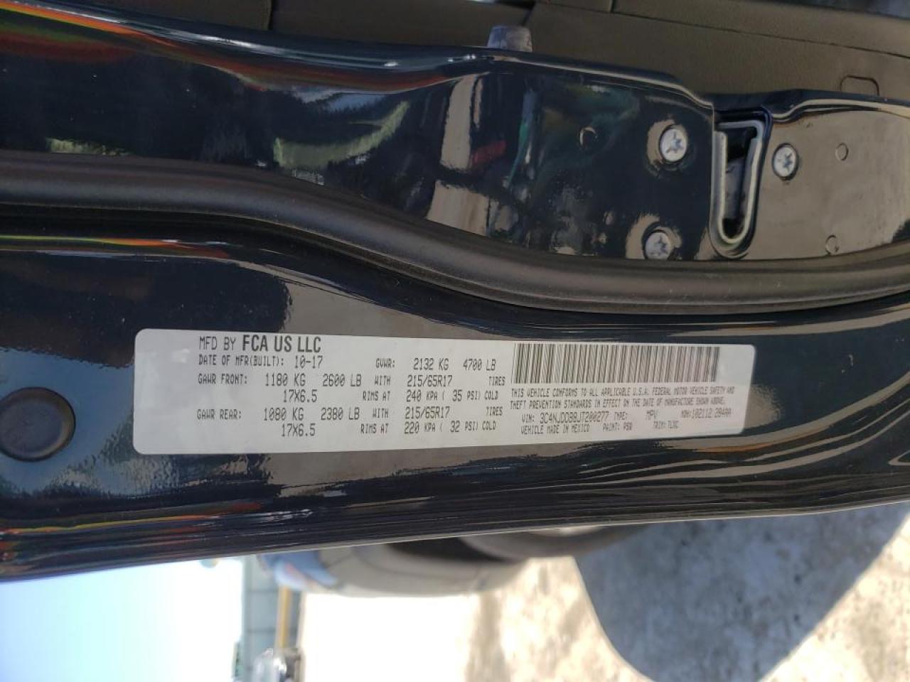 Photo 10 from auction – 2018 JEEP COMPASS TR with VIN 3C4NJDDB8JT200277