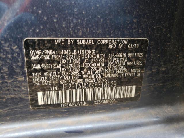 Photo 10 from auction – 2019 SUBARU CROSSTREK with VIN JF2GTANCXK8318129