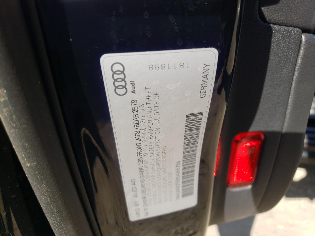 Photo 10 from auction – 2019 AUDI A5 PREMIUM with VIN WAUANCF56KA055766
