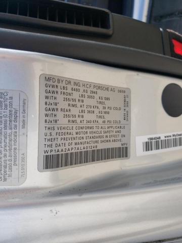 Photo 10 from auction – 2010 PORSCHE CAYENNE with VIN WP1AA2AP7ALA01248