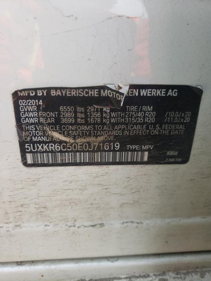 Photo 10 from auction – 2014 BMW X5 XDRIVE5 with VIN 5UXKR6C50E0J71619