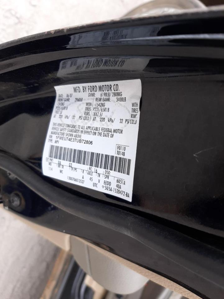 Photo 10 from auction – 2007 FORD EXPLORER E with VIN 1FMEU74E37UB72806