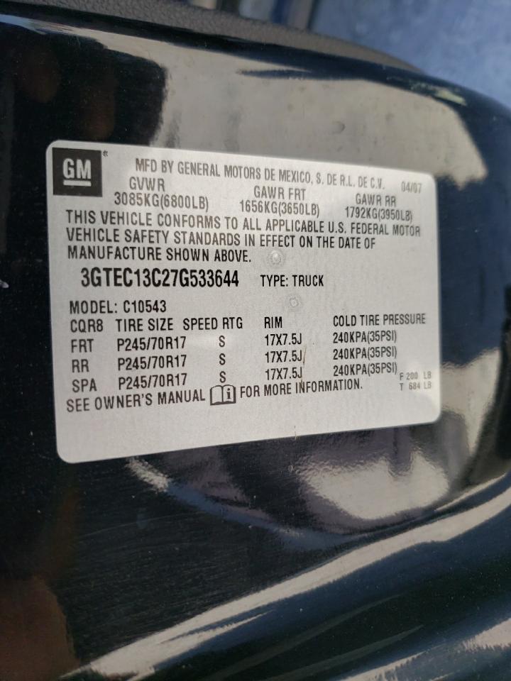 Photo 10 from auction – 2007 GMC NEW SIERRA with VIN 3GTEC13C27G533644
