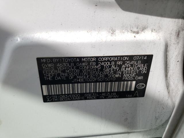LEXUS IS 350 2015 with VIN JTHBE1D22F5015010 - Photo from auction