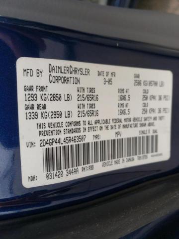 Photo 10 from auction – 2005 DODGE GRAND CARA with VIN 2D4GP44L45R463507