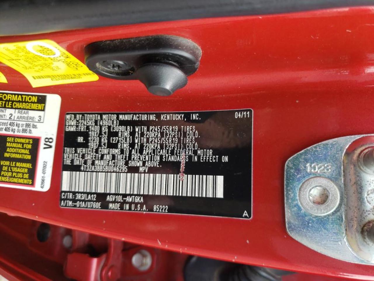 Photo 10 from auction – 2011 TOYOTA VENZA with VIN 4T3ZA3BB5BU046295