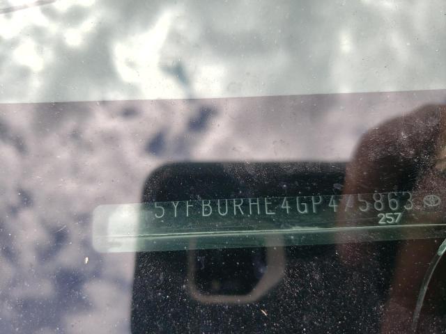Photo 10 from auction – 2016 TOYOTA COROLLA L with VIN 5YFBURHE4GP475863