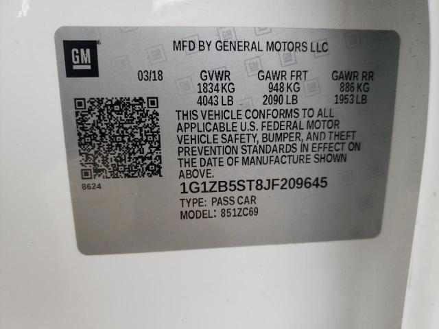 Photo 10 from auction – 2018 CHEVROLET MALIBU LS with VIN 1G1ZB5ST8JF209645