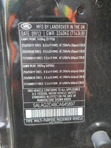 Photo 10 from auction – 2012 LAND ROVER LR4 HSE with VIN SALAG2D48CA645897