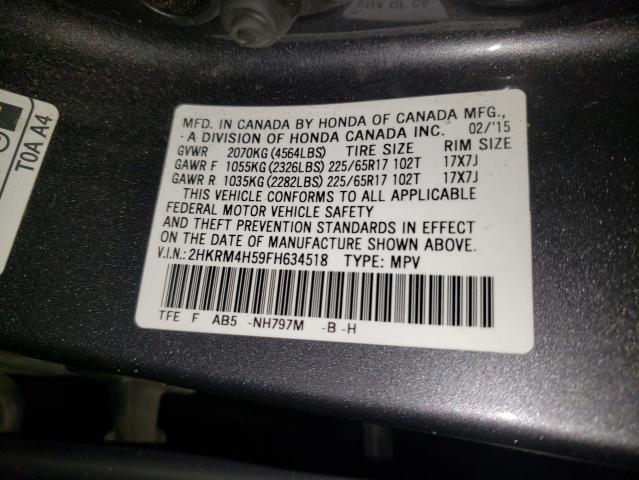 Photo 10 from auction – 2015 HONDA CR-V EX with VIN 2HKRM4H59FH634518
