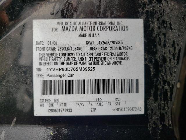 Photo 10 from auction – 2006 MAZDA 6 S with VIN 1YVHP80D765M39525