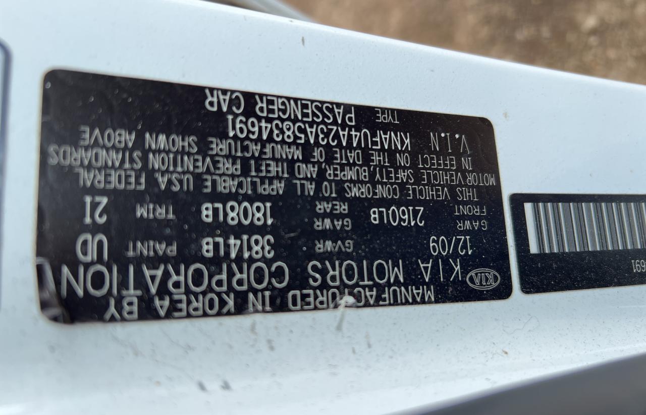 Photo 10 from auction – 2010 KIA FORTE EX with VIN KNAFU4A23A5834691