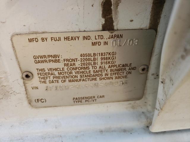 Photo 10 from auction – 2004 SUBARU IMPREZA WR with VIN JF1GD29644G500235