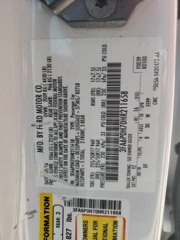 Photo 10 from auction – 2017 FORD FUSION SE with VIN 3FA6P0H70HR211658