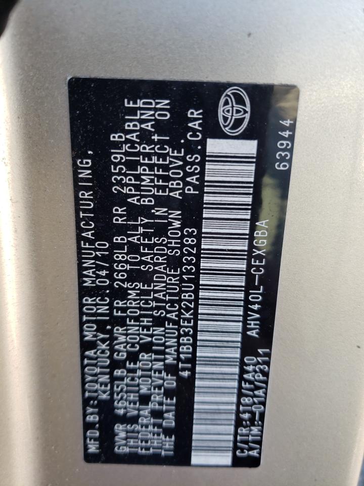 Photo 10 from auction – 2011 TOYOTA CAMRY HYBR with VIN 4T1BB3EK2BU133283