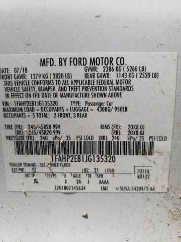 Photo 10 from auction – 2018 FORD TAURUS SEL with VIN 1FAHP2E81JG135320