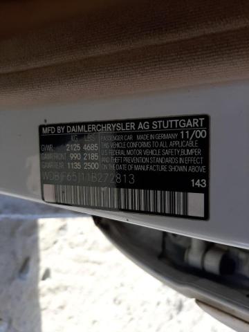 Photo 10 from auction – 2001 MERCEDES-BENZ E 320 with VIN WDBJF65J11B272813
