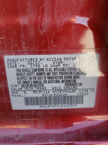 Photo 10 from auction – 2018 NISSAN VERSA S with VIN 3N1CN7AP4JK412342