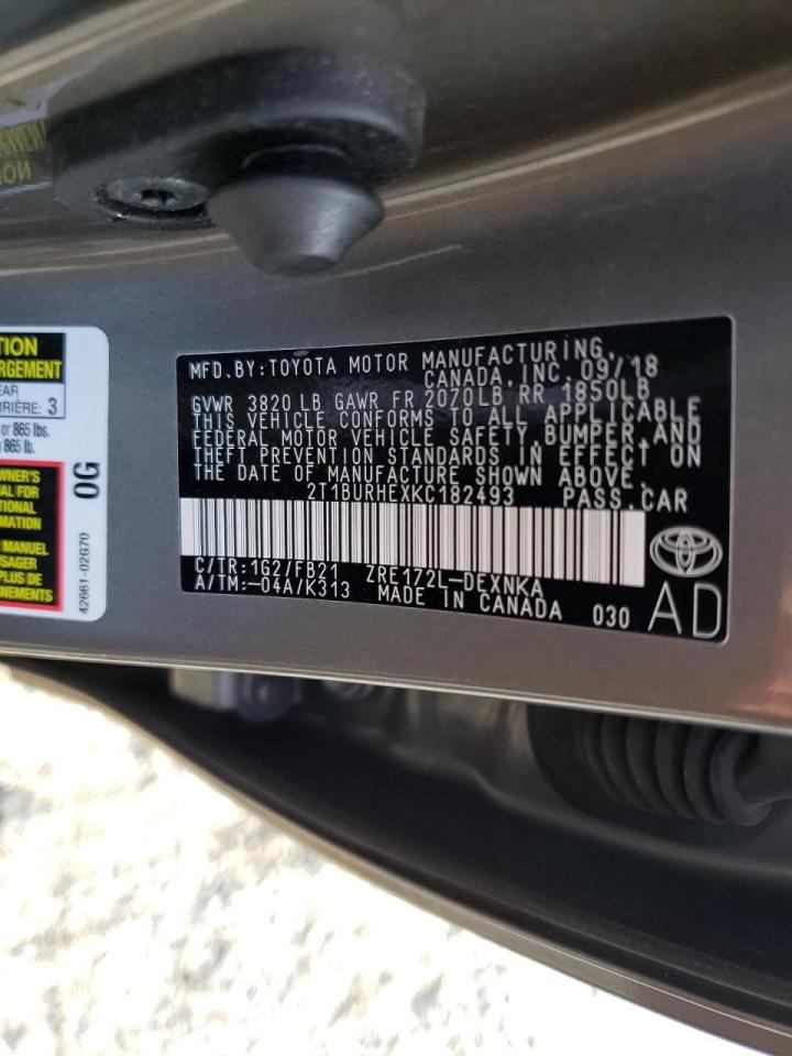 Photo 10 from auction – 2019 TOYOTA COROLLA L with VIN 2T1BURHEXKC182493