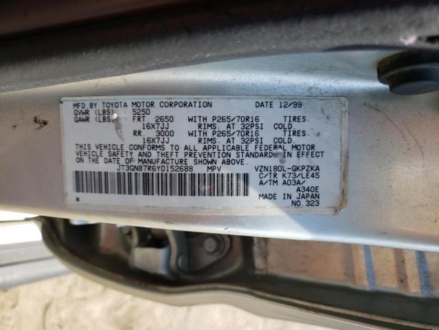 Photo 10 from auction – 2000 TOYOTA 4RUNNER LI with VIN JT3GN87R6Y0152688