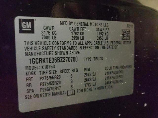 Photo 10 from auction – 2011 CHEVROLET SILVERADO with VIN 1GCRKTE36BZ270760
