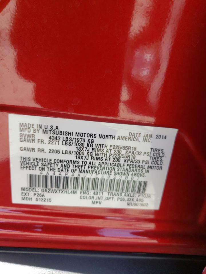Photo 10 from auction – 2014 MITSUBISHI OUTLANDER with VIN 4A4AP4AU7EE022007
