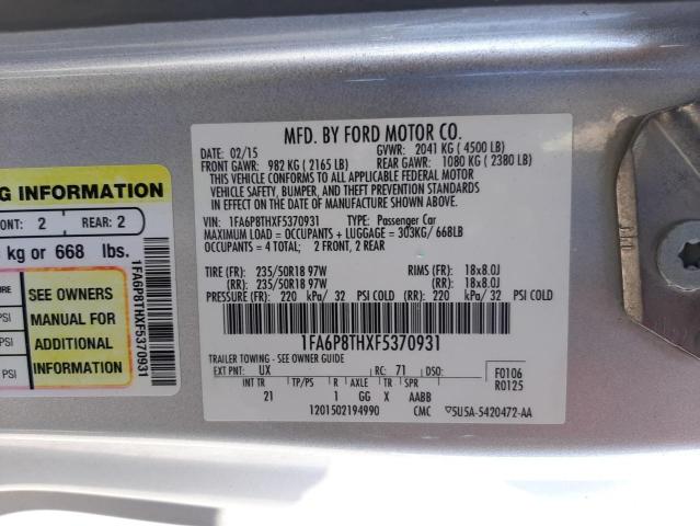 Photo 10 from auction – 2015 FORD MUSTANG with VIN 1FA6P8THXF5370931
