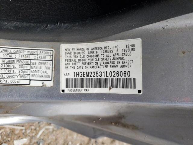 Photo 10 from auction – 2001 HONDA CIVIC with VIN 1HGEM22531L026060
