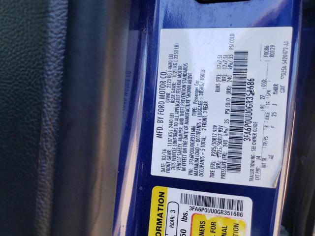 Photo 1 from auction – 2016 FORD FUSION S H with VIN 3FA6P0UU0GR351686