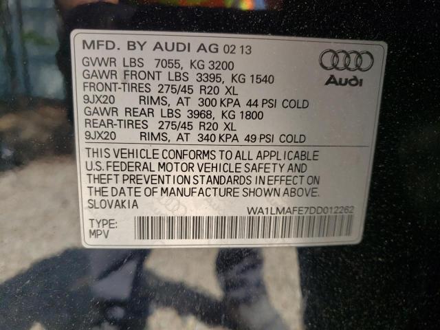 Photo 10 from auction – 2013 AUDI Q7 PREMIUM with VIN WA1LMAFE7DD012262