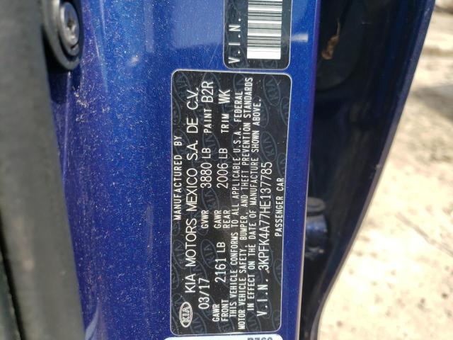 Photo 10 from auction – 2017 KIA FORTE LX with VIN 3KPFK4A77HE137785