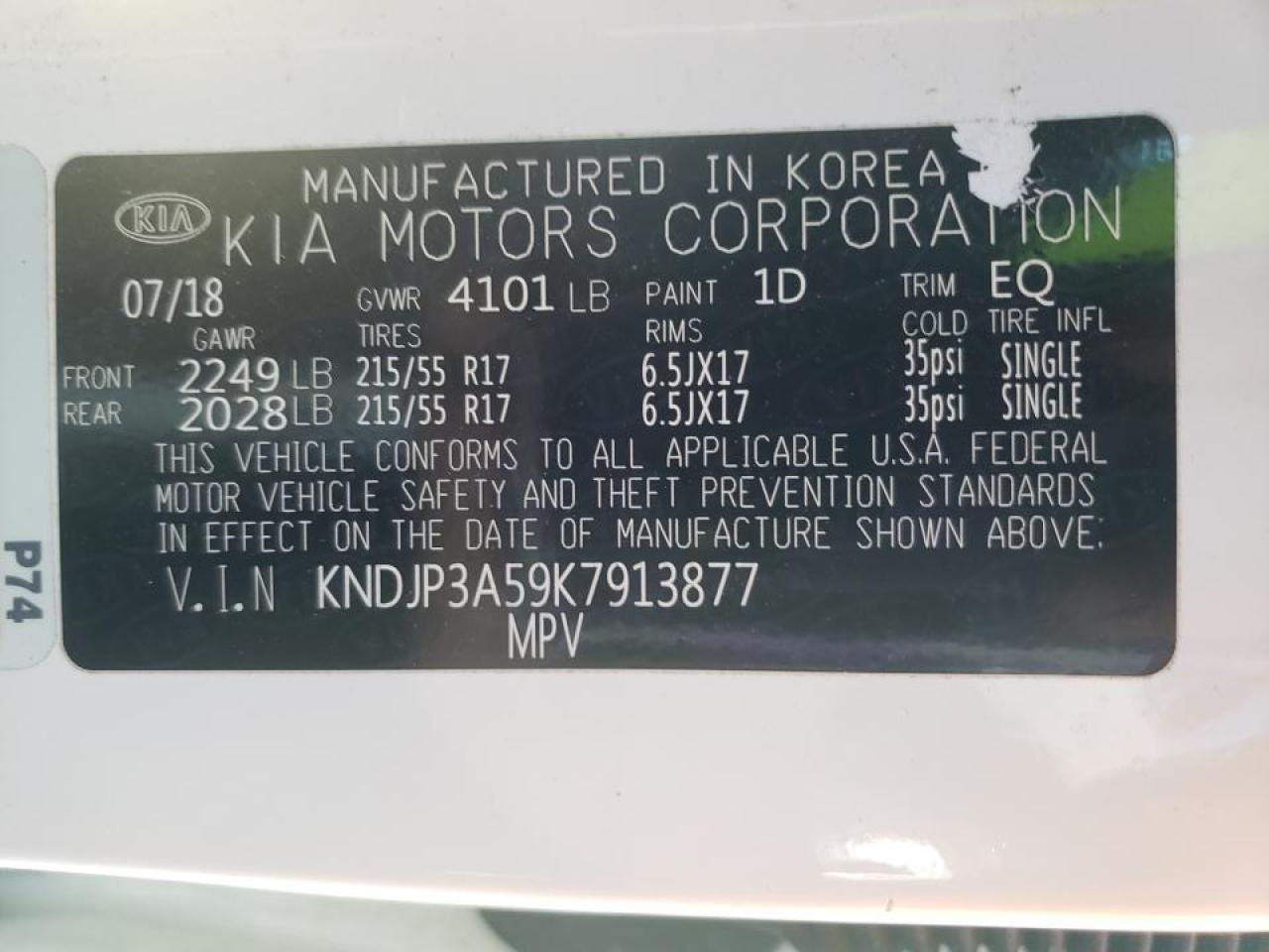 Photo 10 from auction – 2019 KIA SOUL + with VIN KNDJP3A59K7913877
