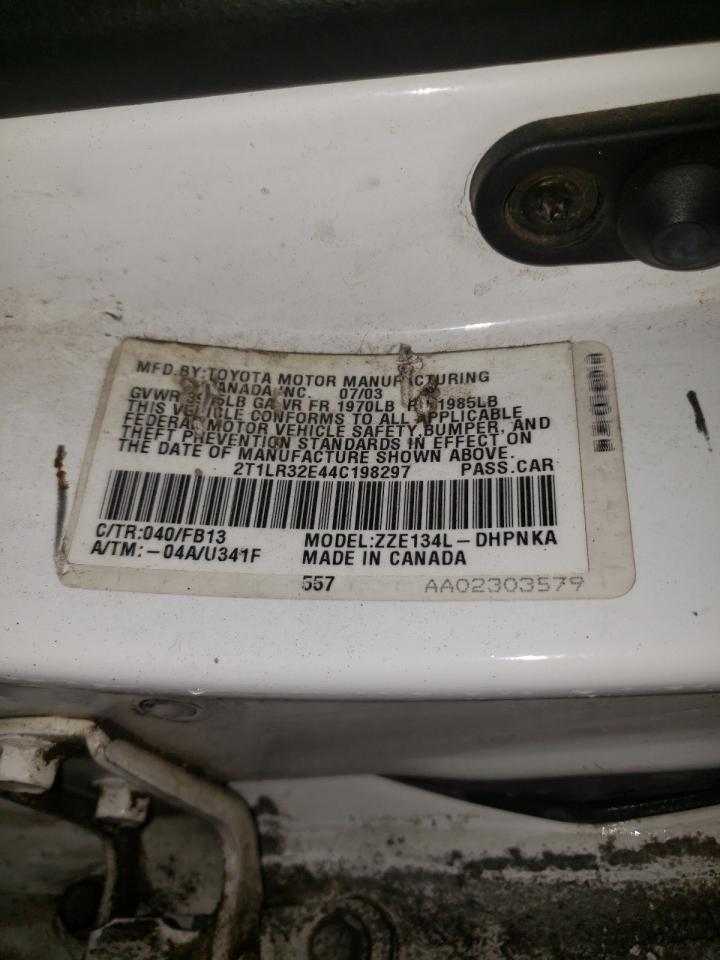 Photo 10 from auction – 2004 TOYOTA COROLLA MA with VIN 2T1LR32E44C198297