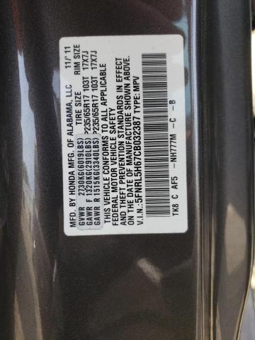 Photo 10 from auction – 2012 HONDA ODYSSEY EX with VIN 5FNRL5H67CB032387