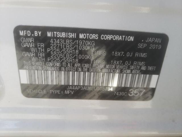 Photo 10 from auction – 2020 MITSUBISHI OUTLANDER with VIN JA4AP3AUXLU008794