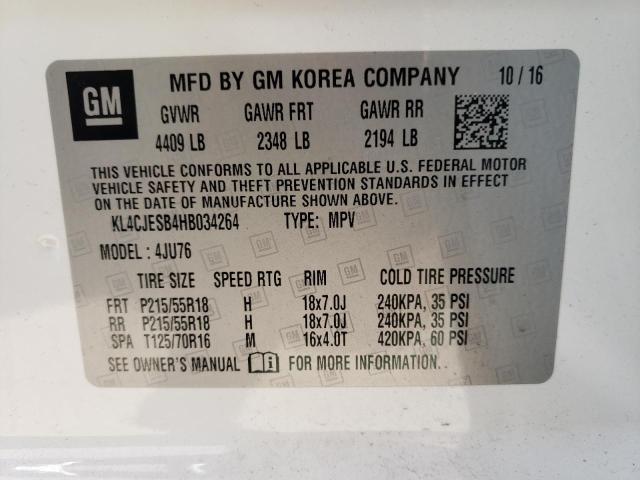 Photo 10 from auction – 2017 BUICK ENCORE PRE with VIN KL4CJESB4HB034264