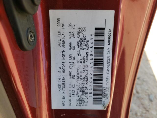 Photo 10 from auction – 2005 DODGE STRATUS SX with VIN 4B3AG42G05E048495