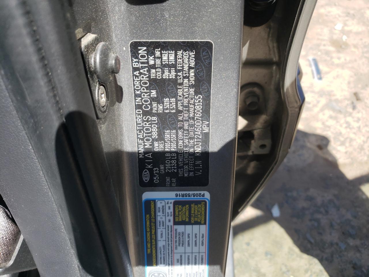 Foto 10 de la subasta – 2013 KIA SOUL + con VIN KNDJT2A60D7608155