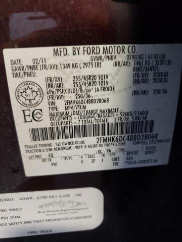 Photo 10 from auction – 2011 FORD FLEX LIMIT with VIN 2FMHK6DC4BBD28068