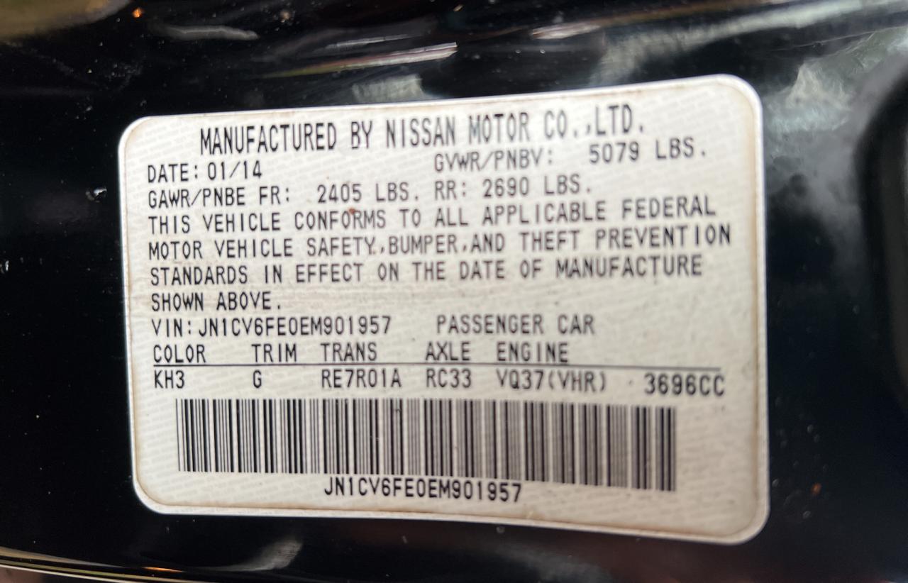 Photo 10 from auction – 2014 INFINITI Q60 BASE with VIN JN1CV6FE0EM901957