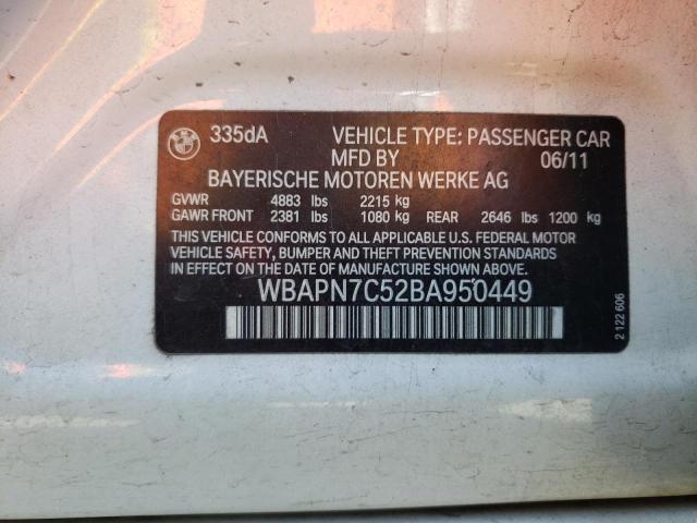Photo 10 from auction – 2011 BMW 335 D with VIN WBAPN7C52BA950449