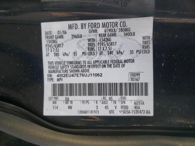 Photo 10 from auction – 2006 MERCURY MOUNTAINEE with VIN 4M2EU47E76UJ11062
