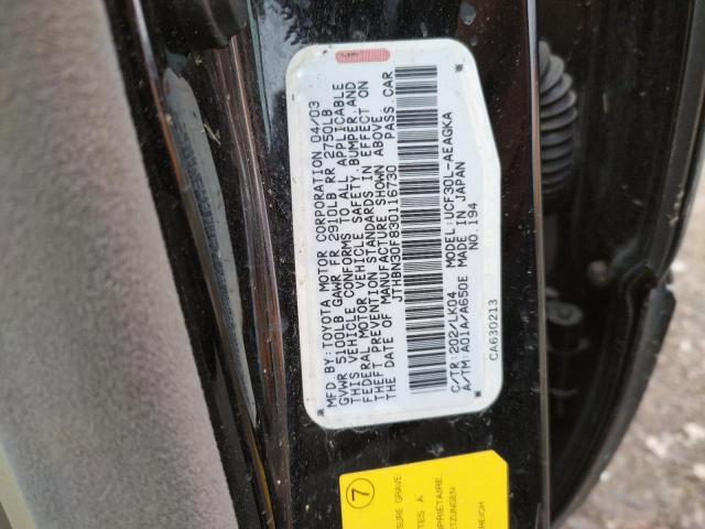 Photo 10 from auction – 2003 LEXUS LS 430 with VIN JTHBN30F830116730